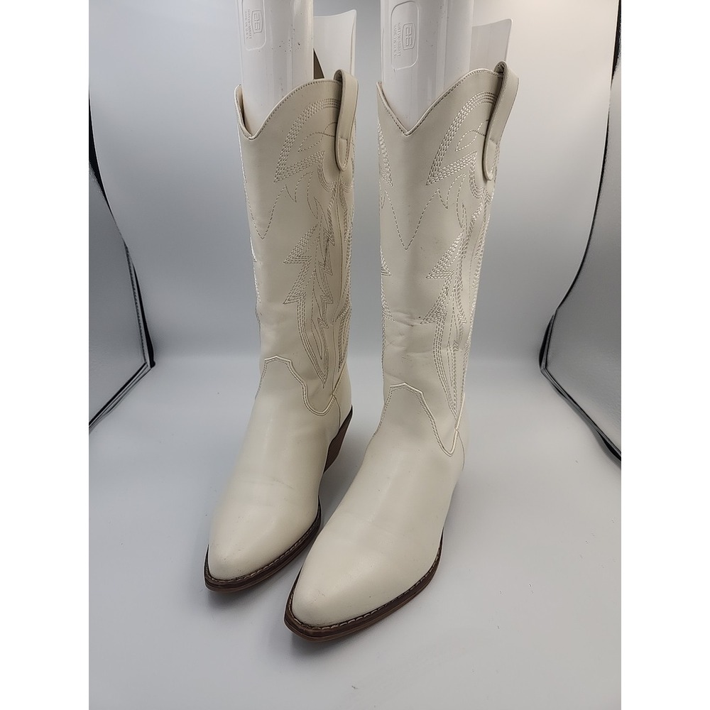Madden Girl Rangle Cowboy Boots 7.5 White/Cream‎